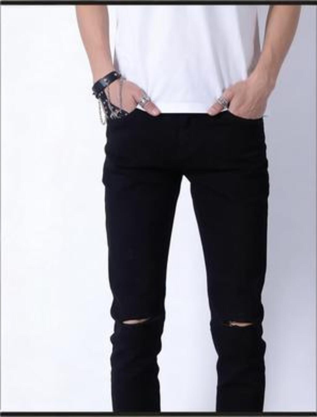 Pantalones Vaqueros Rotos Ajustados para Hombre